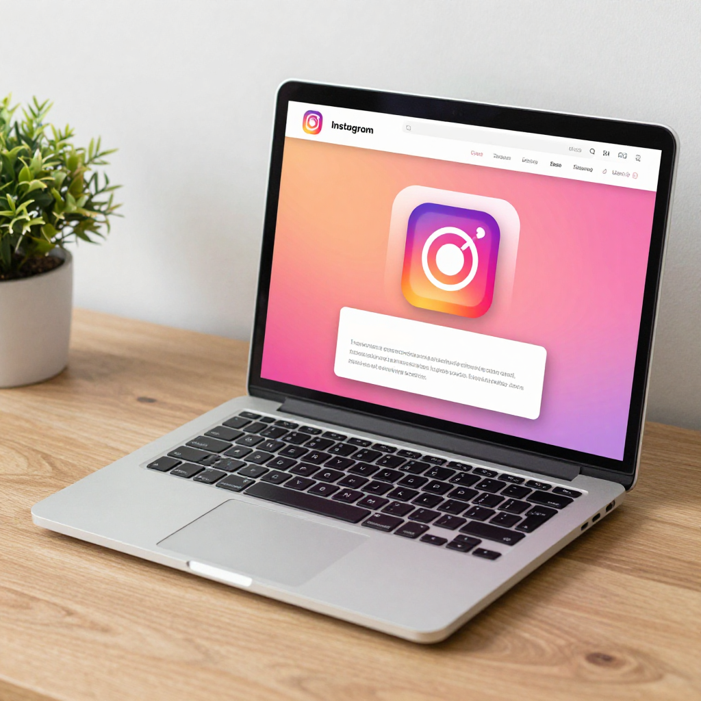 Notebook exibindo o perfil de Instagram de uma clínica